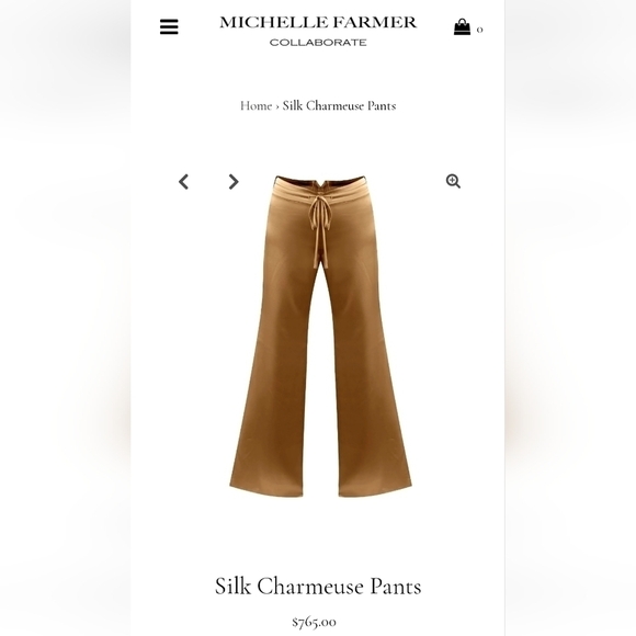 Michelle Farmer Silk Charmeuse Pants In Plum Size X-Small - Picture 16 of 16